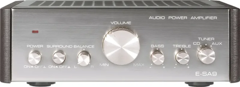 E-SA9 Stereo-Verstärker 2 x 12 W Silber (metallic), Dunkelbraun van Renkforce – productfoto