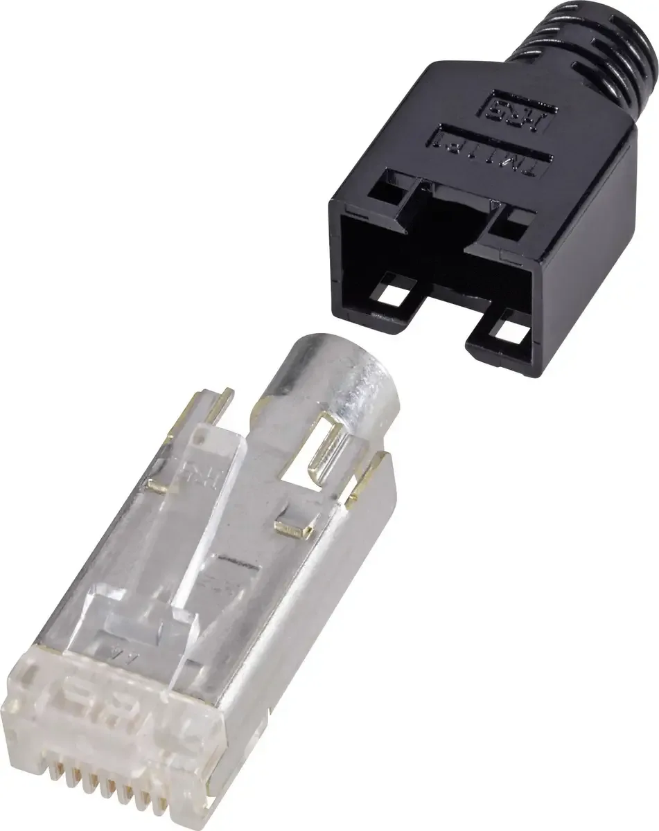 H9540.4-10 RJ45-Steckverbinder, geschirmt CAT5e H9540.4-10 Stecker, gerade Pole: 8P8C Schwarz 10 St. de Renkforce – photo produit