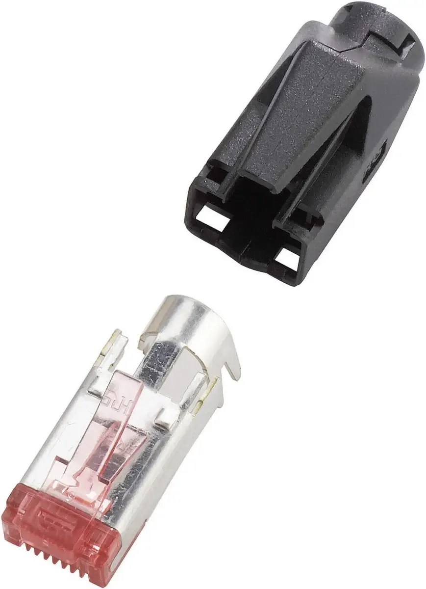 H9561.4-10 RJ45-connector TM21 CAT 6, afgeschermd, stekker recht, polen: 8P8C, 10 st. van Renkforce in Zwart – productfoto