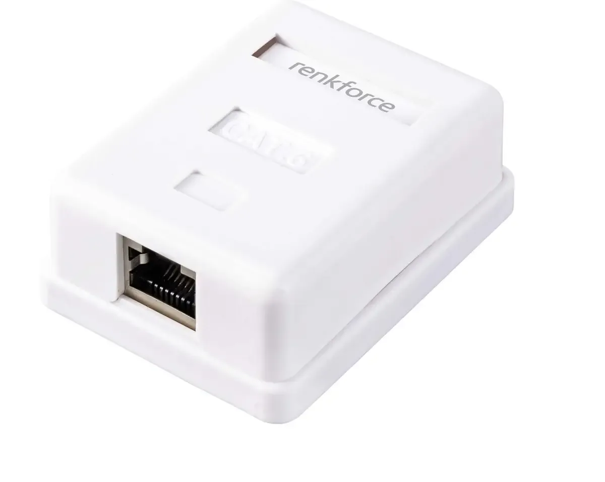 Netwerkadapter, opbouw, CAT 6, 1 poort van Renkforce in Wit – productfoto