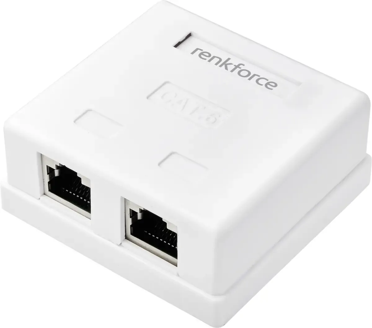 Netwerkadapter opbouw CAT 6 2 poorten van Renkforce in Wit – productfoto