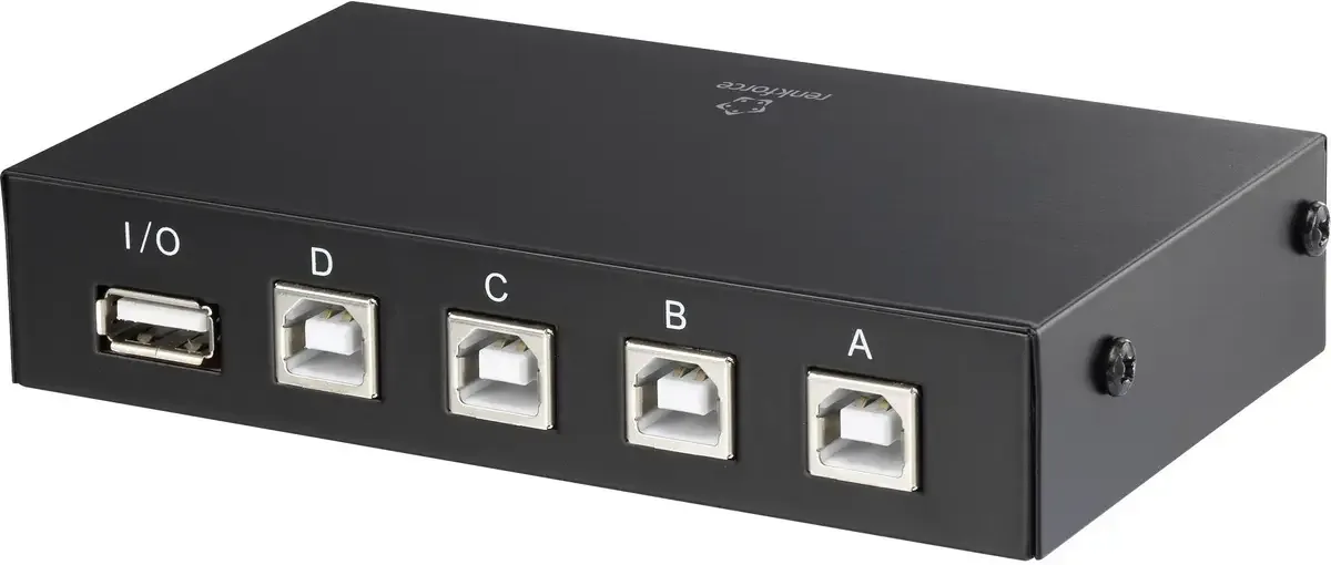 Renkforce 4 ports Switch USB 2.0 de Renkforce en Noir – photo produit