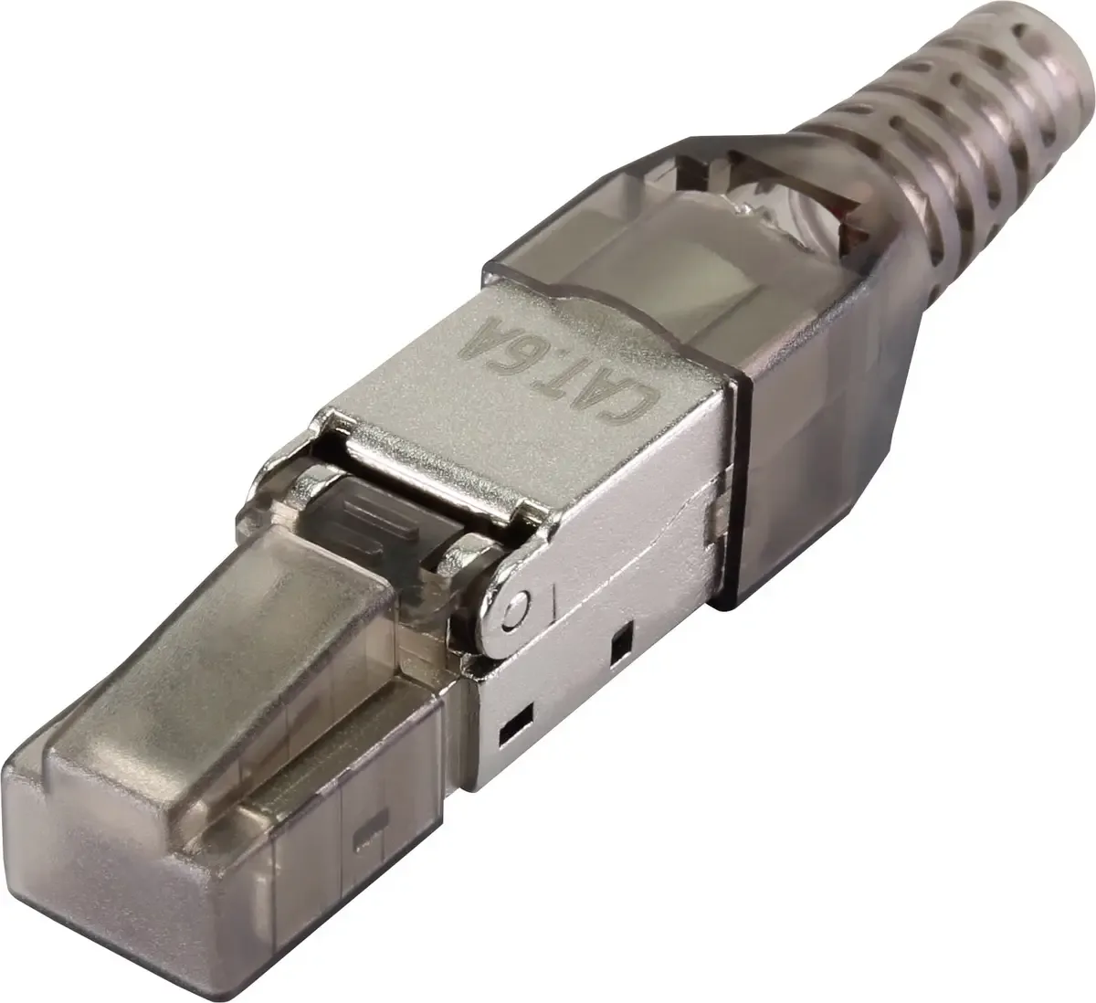 Renkforce CAT6A Fältklädningskontakt RF-4538312 Kontakt hane rak Antal poler (RJ) 8P8C Svart (transparent) 1 st från Renkforce i Svart – produktbild