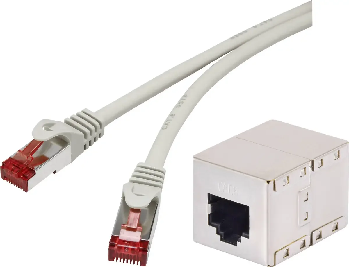 RF-3829278 RJ45 Netwerkkabel, patchkabel CAT 6A S/FTP 3.00 m Snagless, Vlambestendig 1 stuk(s) von Renkforce in Grau – Produktfoto