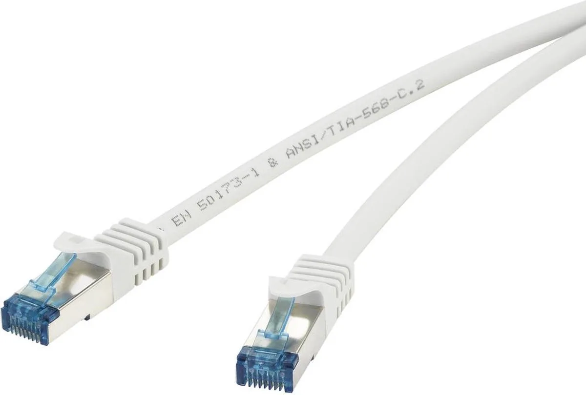 RF-4145292 RJ45 Netwerkkabel, patchkabel CAT 6A S/FTP 10.00 m Snagless, Vlambestendig 1 stuk(s) van Renkforce in Grijs – productfoto