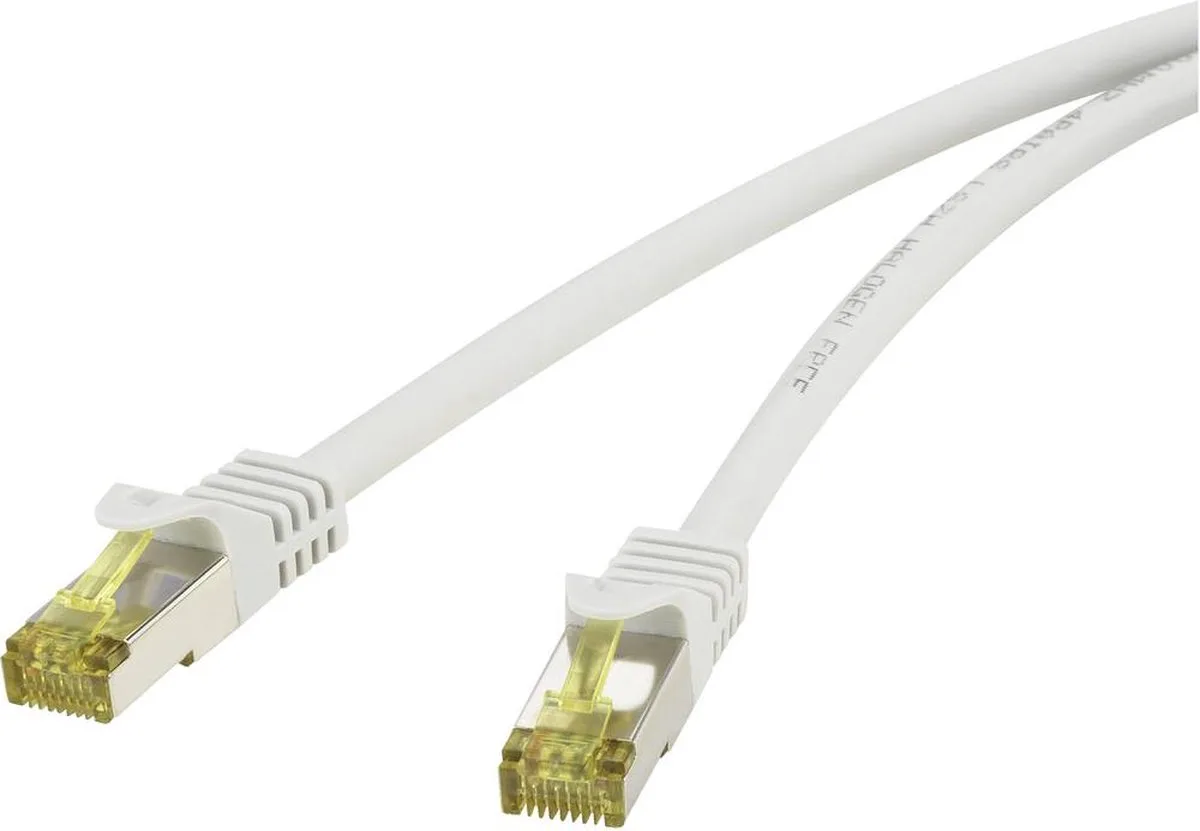 RF-4149867 RJ45 nätverkskabel, patchkabel CAT 6a (rå kabel CAT 7) S/FTP 3.00 m snagless, flamsäker från Renkforce i Grå – produktbild