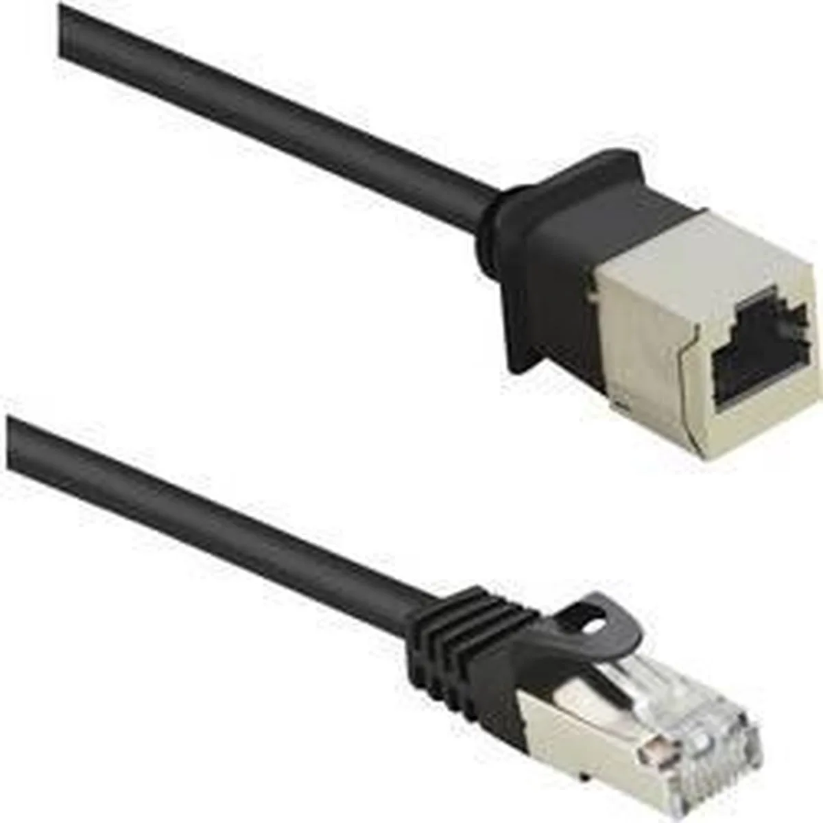 RF-4394124 RJ45 netværkskabel, patchkabel CAT 5e F/UTP 0.50 m forlængerkabel snagless, forgyldte stik fra Renkforce i Sort – produktbillede
