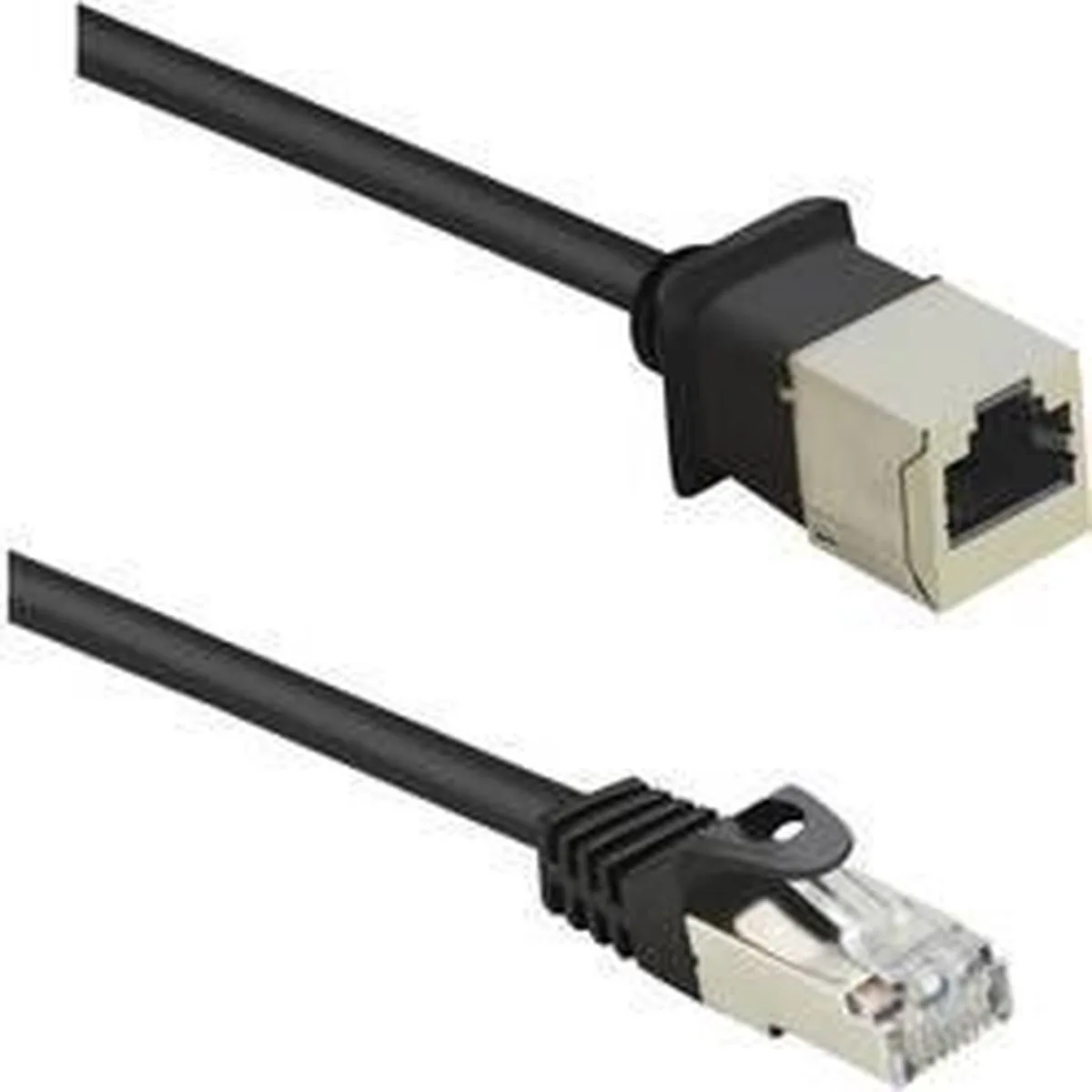 RF-4394127 RJ45 netværkskabel, patchkabel CAT 5e F/UTP 5.00 m forlængerkabel snagless, forgyldte stik fra Renkforce i Sort – produktbillede