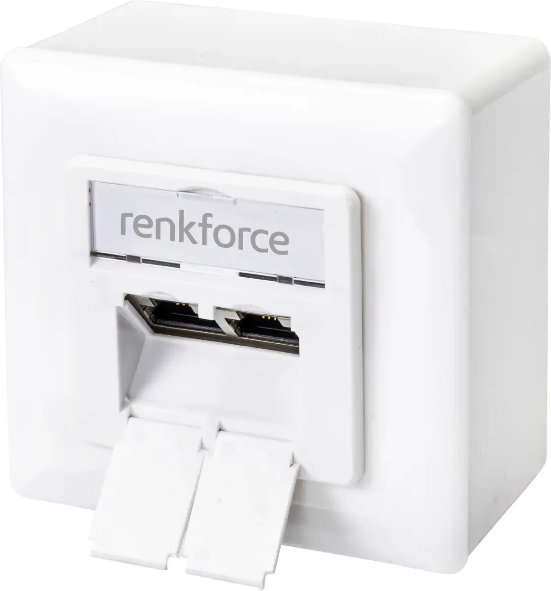 RF-4697900 netwerkaansluitdoos opbouw CAT 6 2 poorten van Renkforce in Klar hvid – productfoto