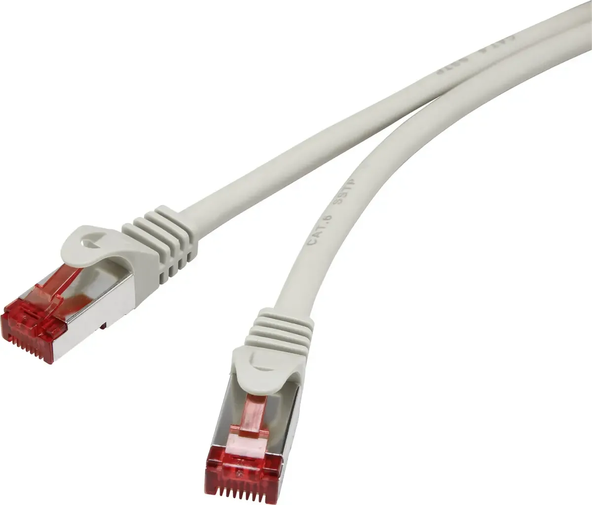 RF-4724292 Câble de brassage RJ45 CAT 6 S/FTP 0.15 m gris, avec protection du verrou, contacts dorés, ignifugé, 1 pièce de Renkforce – photo produit