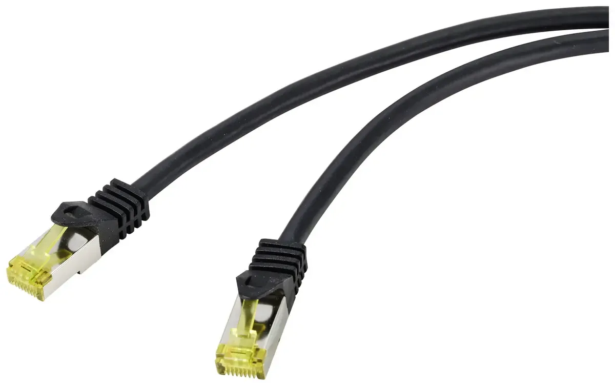 RF-4995168 RJ45 netwerkkabel, patchkabel CAT 6a (ruwe kabel CAT 7) S/FTP 20.00 m TPE-mantel, flexibel, vlamvertragend, 1 st. van Renkforce in Zwart – productfoto