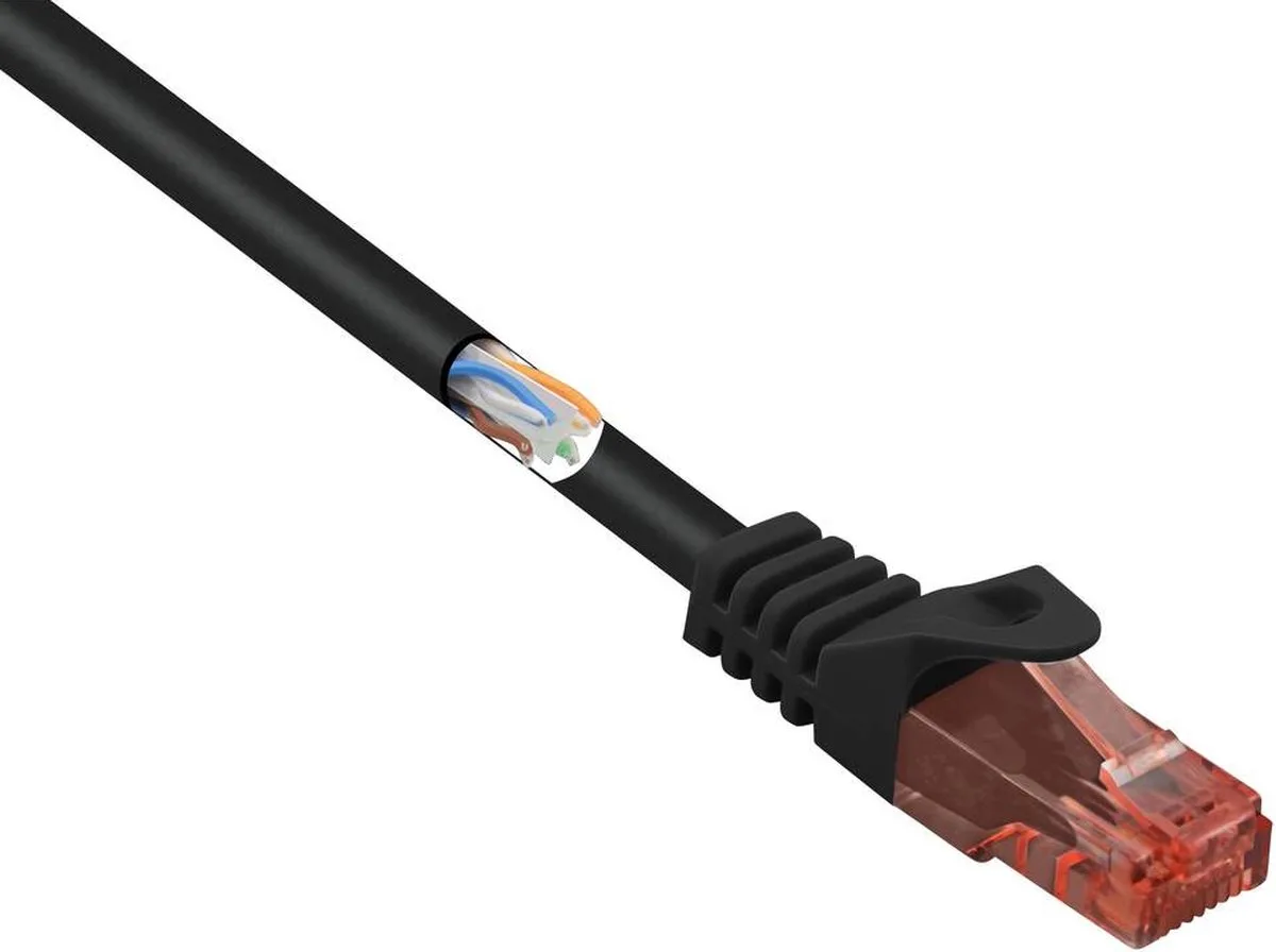 RF-5042662 RJ45 Netwerkkabel, patchkabel CAT 6 U/UTP 15.00 m Snagless, Halogeenvrij 1 stuk(s) van Renkforce in Zwart – productfoto