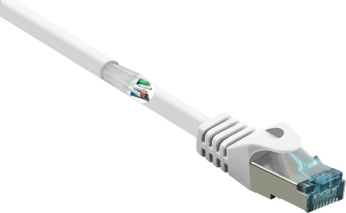 RF-5043912 RJ45 Netwerkkabel, patchkabel CAT 6A S/FTP 10.00 m Snagless, Vlambestendig 1 stuk(s) van Renkforce in Wit – productfoto