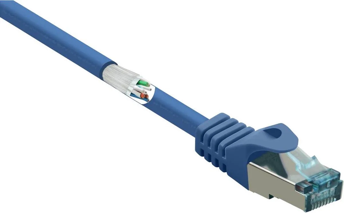 RF-5043920 RJ45 Netwerkkabel, patchkabel CAT 6A S/FTP 15.00 m Snagless, Vlambestendig 1 stuk(s) van Renkforce in Blauw – productfoto
