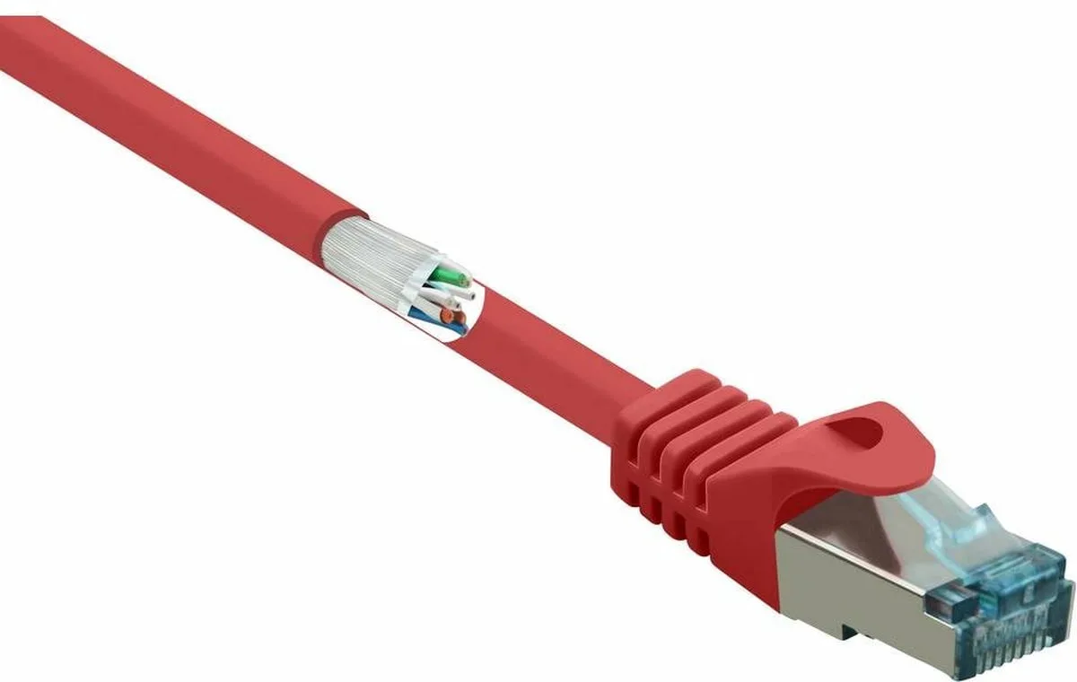 RF-5043954 RJ45 netværkskabel, patchkabel CAT 6A S/FTP 2.00 m flammehæmmende 1 stk. fra Renkforce i Rød – produktbillede