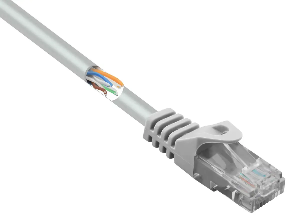 RF-5043982 RJ45 Netwerkkabel, patchkabel CAT 5e U/UTP 2.00 m Snagless 1 stuk(s) van Renkforce in Grijs – productfoto