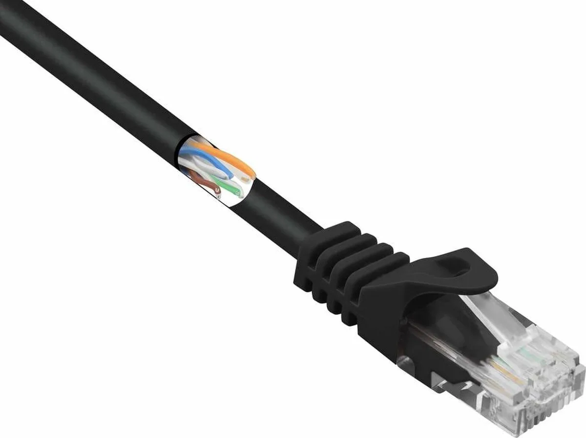 RF-5044016 RJ45 Netzwerkkabel, Patchkabel CAT 5e U/UTP 10.00 m Snagless, 1 Stück von Renkforce in Schwarz – Produktfoto