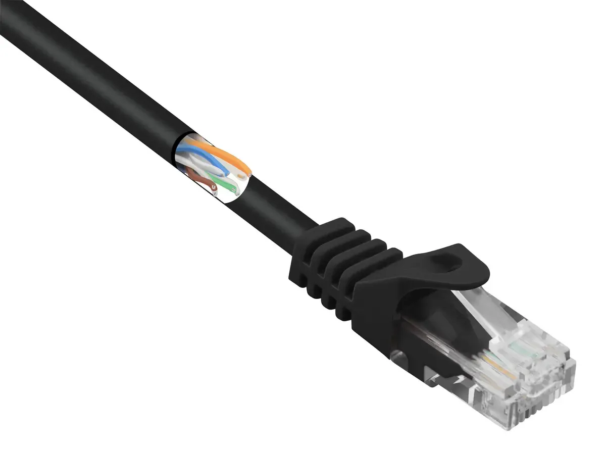 RF-5044018 RJ45 Patchkabel CAT 5e U/UTP 3.00 m Schwarz mit Rastnasenschutz 1 St. von Renkforce in Schwarz – Produktfoto