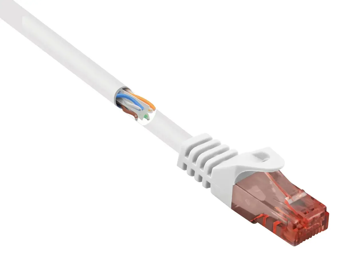 RF-5044028 RJ45 Netwerkkabel, patchkabel CAT 6 U/UTP 5.00 m Snagless, Halogeenvrij 1 stuk(s) van Renkforce in Wit – productfoto