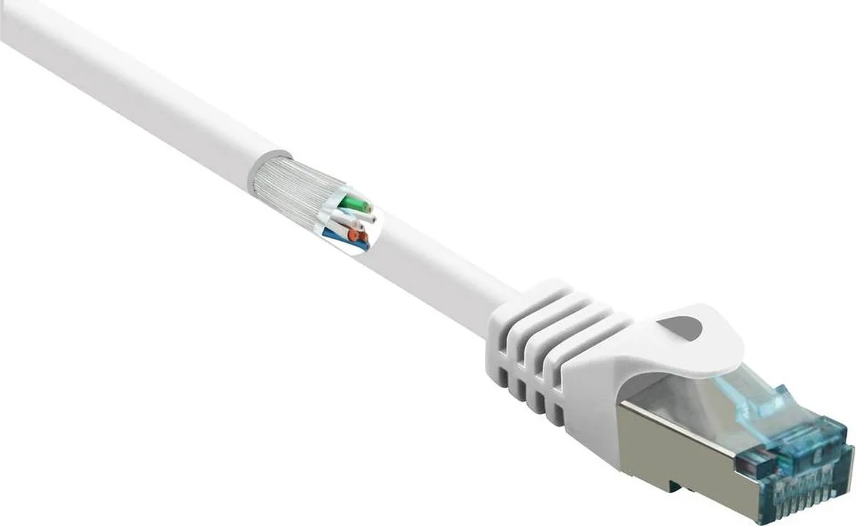 RF-5044036 RJ45 netværkskabel, patchkabel CAT 6A S/FTP 5.00 m snagless, flammehæmmende 1 stk. fra Renkforce i Hvid – produktbillede