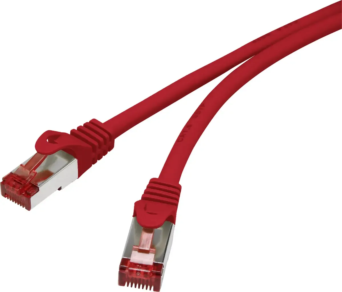 RF-5251926 patchkabel RJ45 CAT 6 S/FTP 0.15 m rood, met clipbescherming, vergulde stekkercontacten, vlamvertragend, 1 st. van Renkforce – productfoto