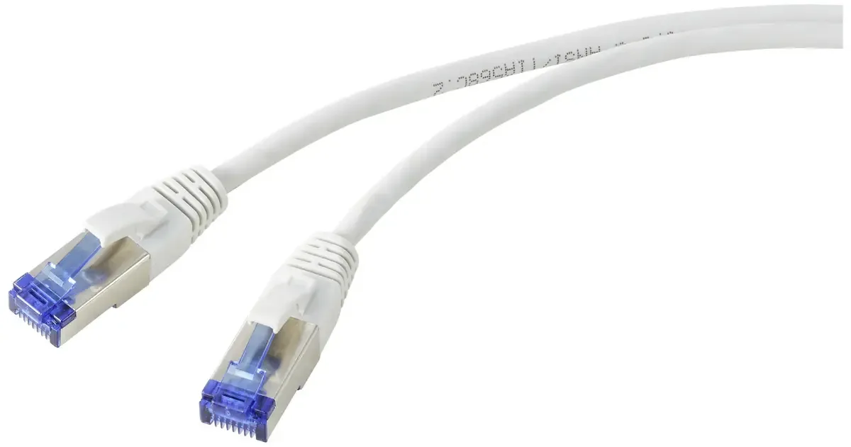 RF-5266140 RJ45 Netwerkkabel, patchkabel CAT 6A S/FTP 2.00 m Slimline, Flexibel, Snagless, Vlambestendig 1 stuk(s) van Renkforce in Grijs – productfoto