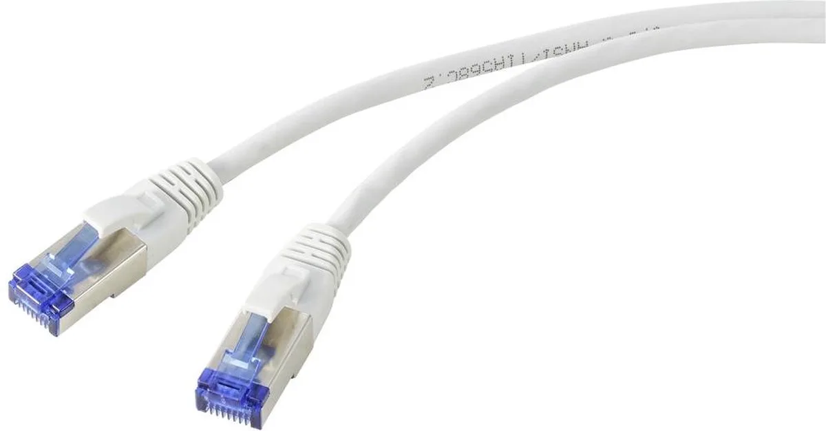 RF-5266146 RJ45 Netwerkkabel, patchkabel CAT 6A S/FTP 10.00 m Slimline, Flexibel, Snagless, Vlambestend van Renkforce in Grijs – productfoto