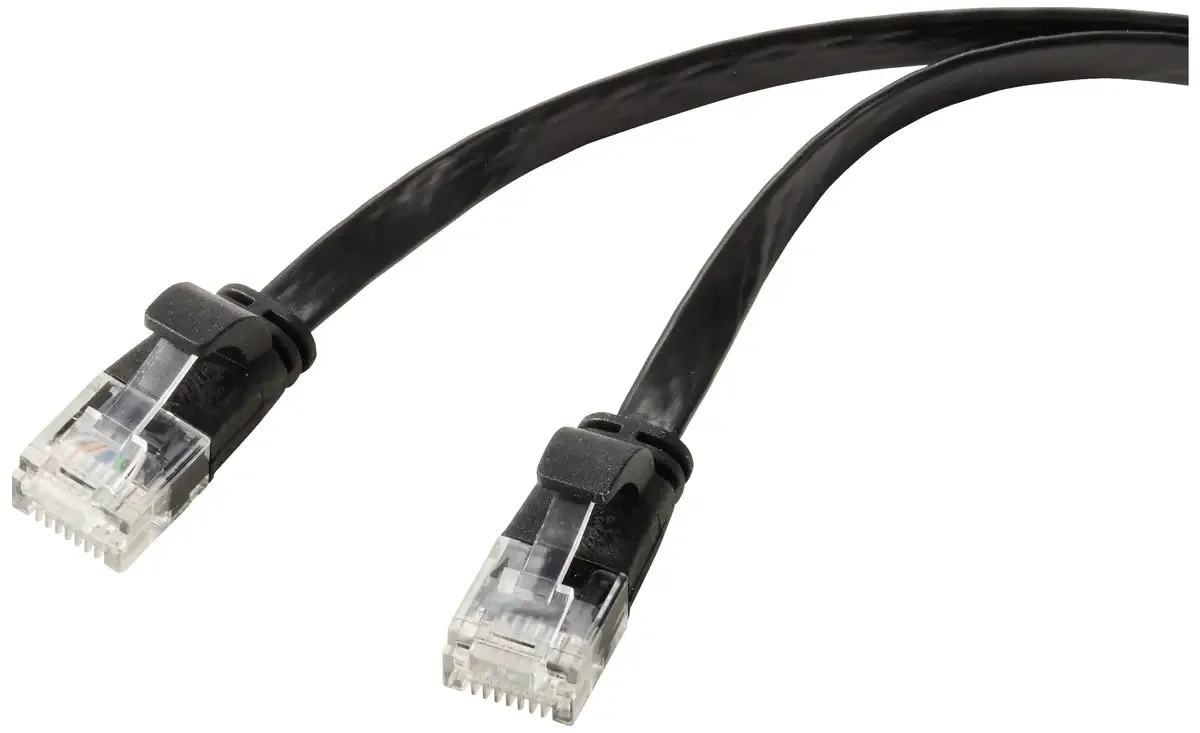 RF-5771530 RJ45 netwerkkabel, patchkabel CAT 6 U/UTP 0.50 m PVC-mantel, 1 st. van Renkforce in Zwart – productfoto