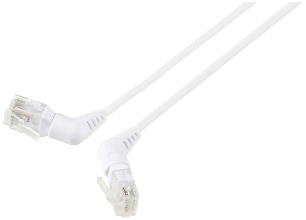 RF-6071560 RJ45 Patchkabel CAT 6 U/UTP 1.00 m Weiß Steckkontakte 360° drehbar, Gewinkelter Kabelabgang 1 St. von Renkforce in Weiß – Produktfoto