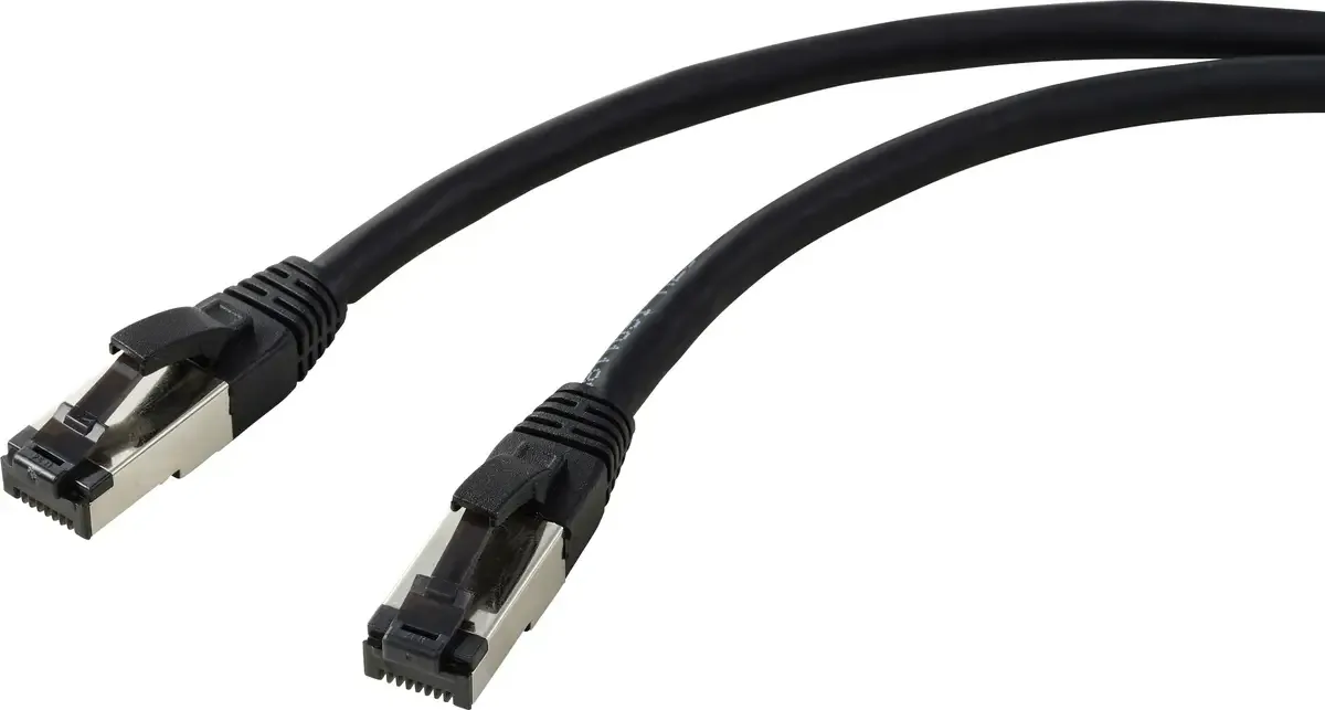 RF-7106486 RJ45 netwerkkabel, patchkabel CAT 8.1 S/FTP 5.00 m, 1 st. van Renkforce in Zwart – productfoto