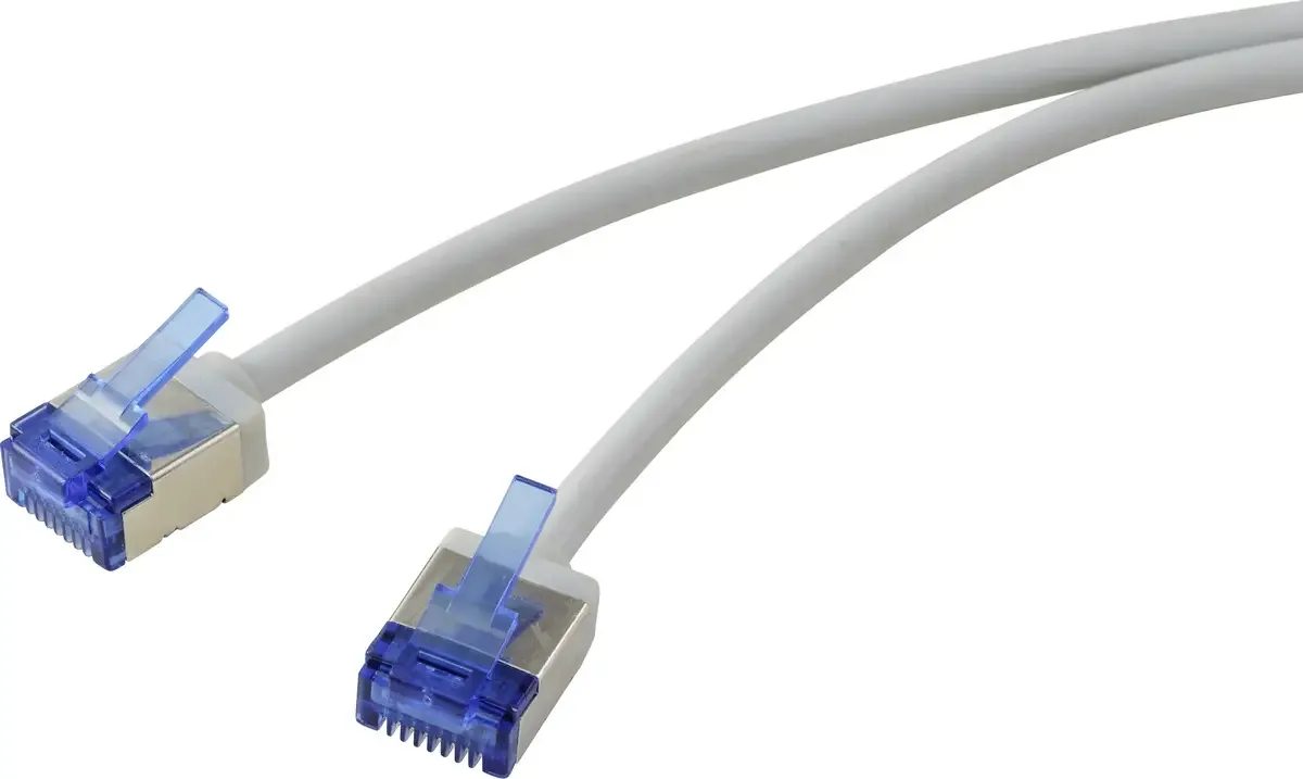 RF-7116928 RJ45 netwerkkabel, patchkabel CAT 6A U/FTP 1.00 m extreem dun, 1 st. van Renkforce in Grijs – productfoto