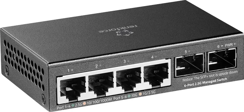 RF-WMS-100G Netwerk switch 6 poorten 10 GBit/s van Renkforce in Zwart – productfoto