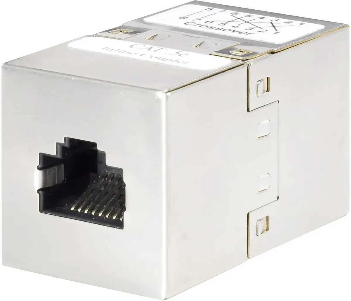 RJ45 (gekruist) netwerkadapter CAT 5e (1x RJ45 bus naar 1x RJ45 bus) van Renkforce in Métal – productfoto