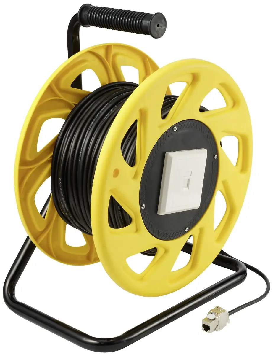 RJ45 Netwerk Kabelhaspel CAT 6A S/FTP 60 m PUR-mantel by Renkforce in Black – product photo