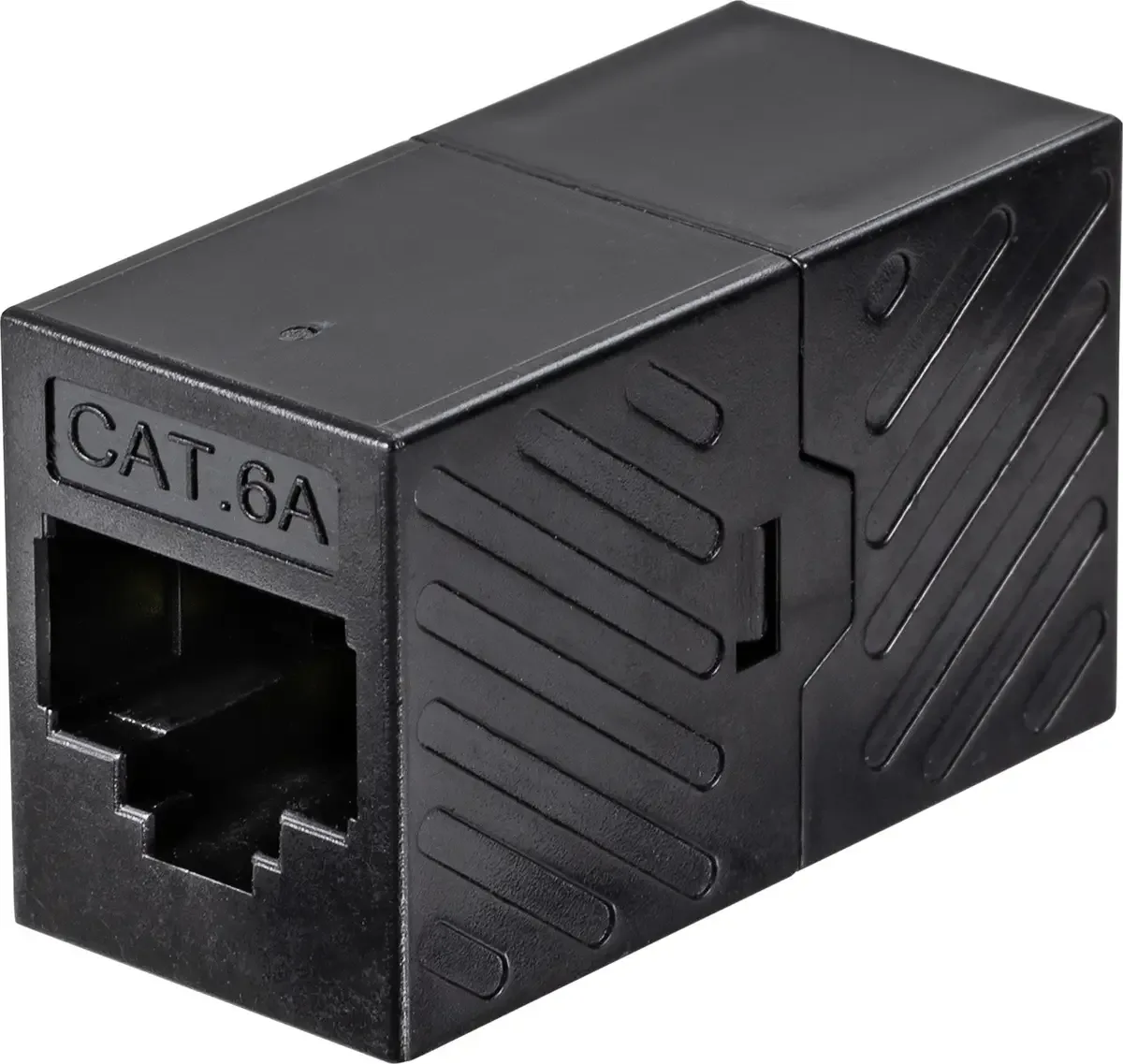 RJ45 réseau informatique Adaptateur CAT 6a [1x RJ45 femelle - 1x RJ45 femelle] by Renkforce in Black – product photo