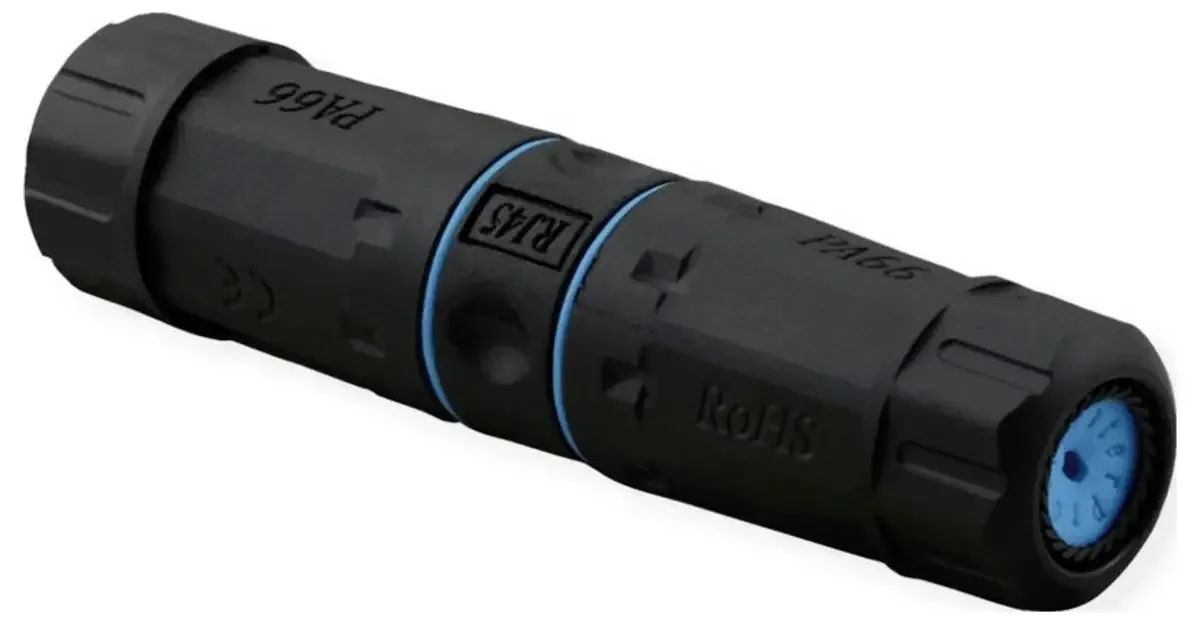 adaptateur RJ45 réseau informatique Adaptateur CAT 6 [1x RJ45 mâle 8P8C - 1x RJ45 mâle 8P8C] 0 cm noir, bleu by Roline in Black, Blue – product photo