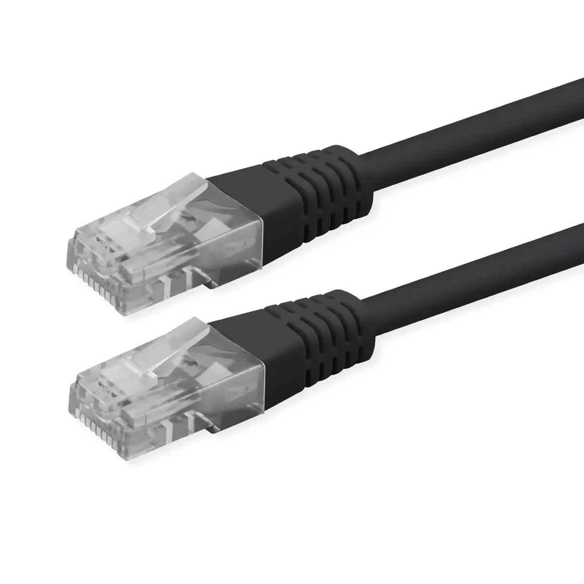 Cat.6 (Class E) Patch Cable, UTP, PoE, 0,5 m från Roline i Svart – produktbild