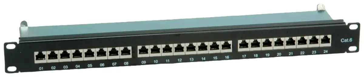 Value 24 ports Panneau de brassage 483 mm (19) CAT 6 1 UH noir de Roline – photo produit