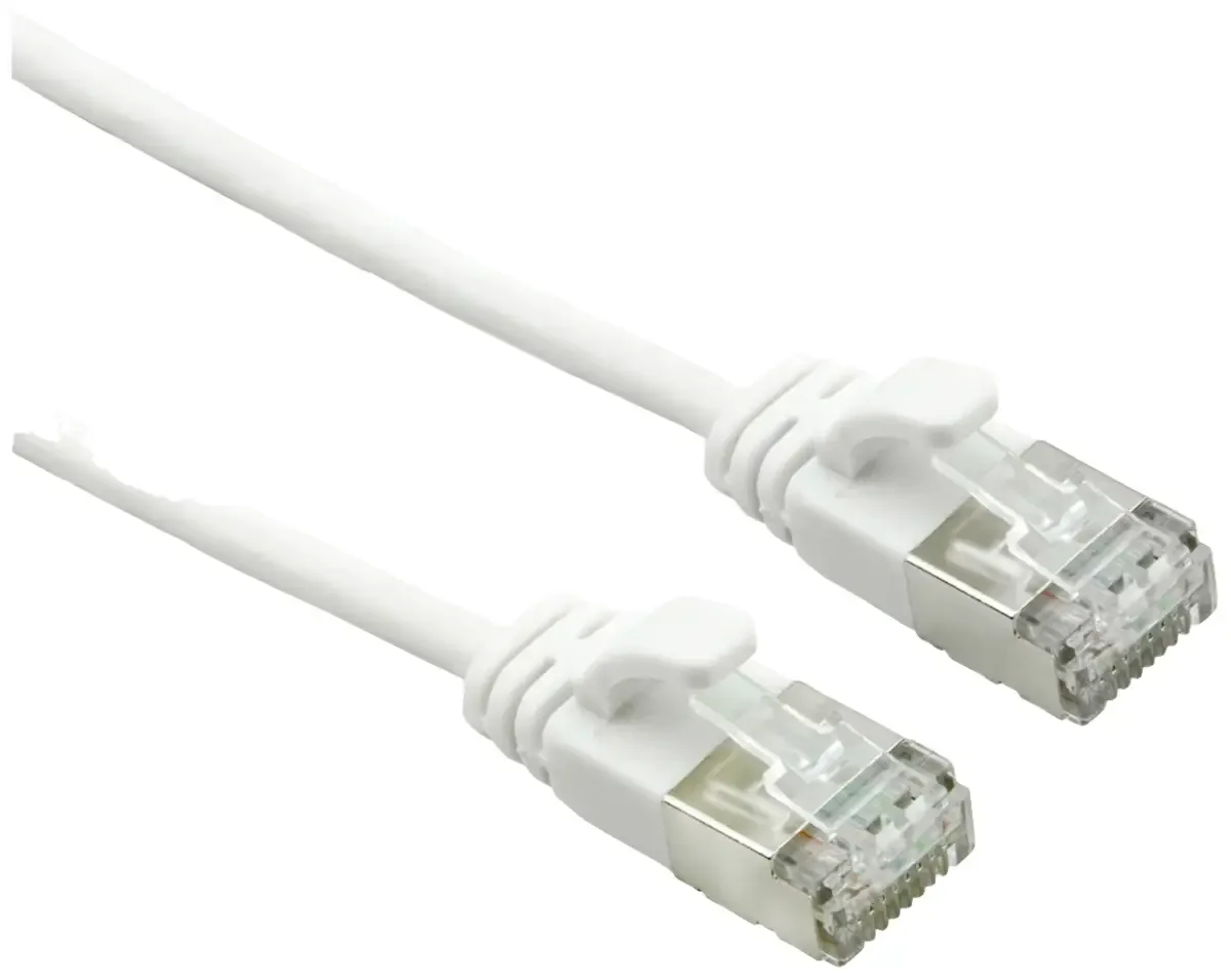 F/UTP DataCenter Patchkabel Cat.6A (Class EA), LSOH, extra dun, 5 m från Roline i Vit – produktbild
