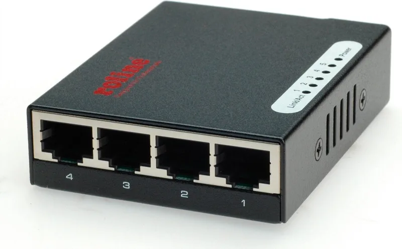 Fast Ethernet Switch, Pocket, 5-Poorts by Roline in Black – product photo