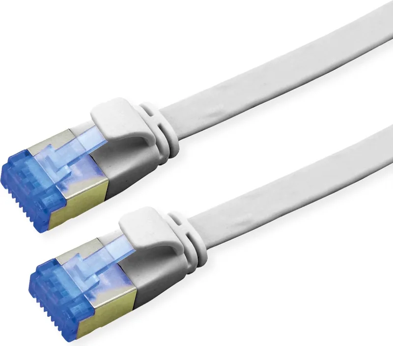 FTP patchkabel, Cat.6A (Class EA), extra plat, 0,5 m från Roline i Grå – produktbild