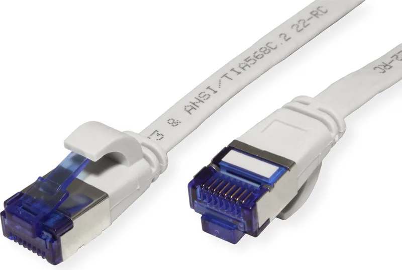 FTP patchkabel, Cat.6A (Class EA), extra plat, 2 m från Roline i Grå – produktbild