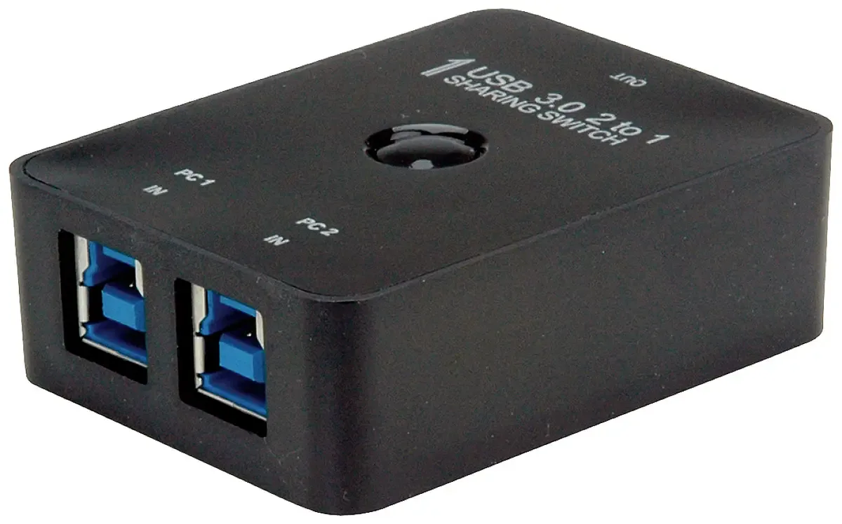 Value 3 porte USB 3.0-omskifter Sort fra Roline i Sort – produktbillede