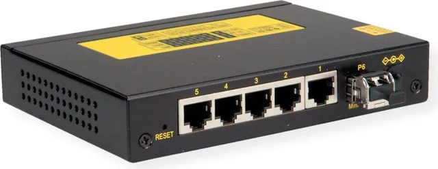 Industriële Gigabit Switch, 5x RJ-45 + 1x SFP