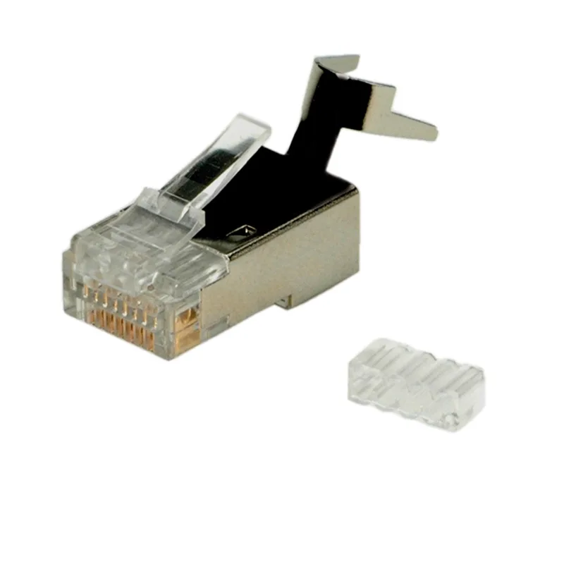 Modulaire connector afgeschermd, Cat.6 (Klasse E) voor massieve kabel, 10 St. de Roline en Transparent – photo produit