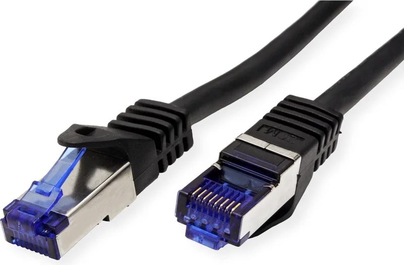 Outdoor patchkabel Cat.6A (klasse EA) S/FTP (PiMF), massieve kabel, LSOH, 30 m by Roline in Black – product photo