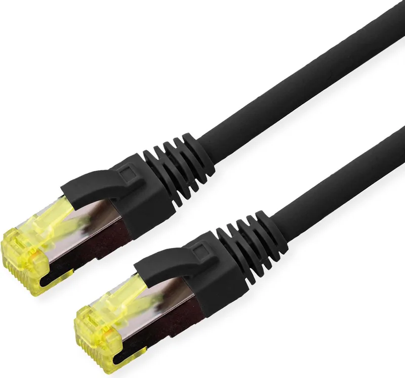 Outdoor patchkabel Cat.6A (Klasse EA) S/FTP (PiMF), soepel draad, LSOH, 7 m by Roline in Black – product photo