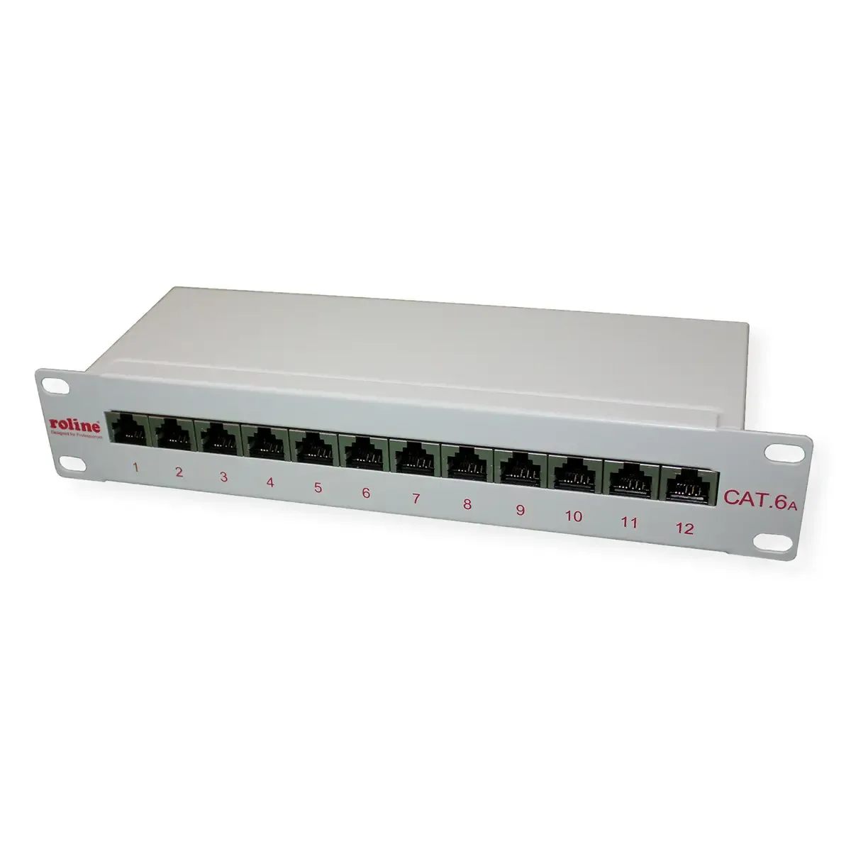 Panneau de brassage 10 Cat.6A (Classe EA) , 12 ports, blindé by Roline in Grey – product photo
