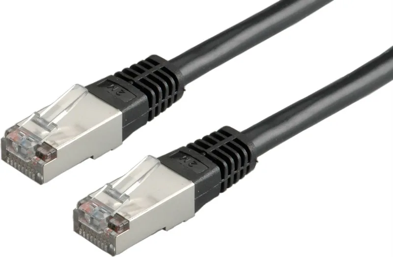 patchkabel Cat.5e (Klasse D) SF/UTP, 3 m van Roline in Zwart – productfoto