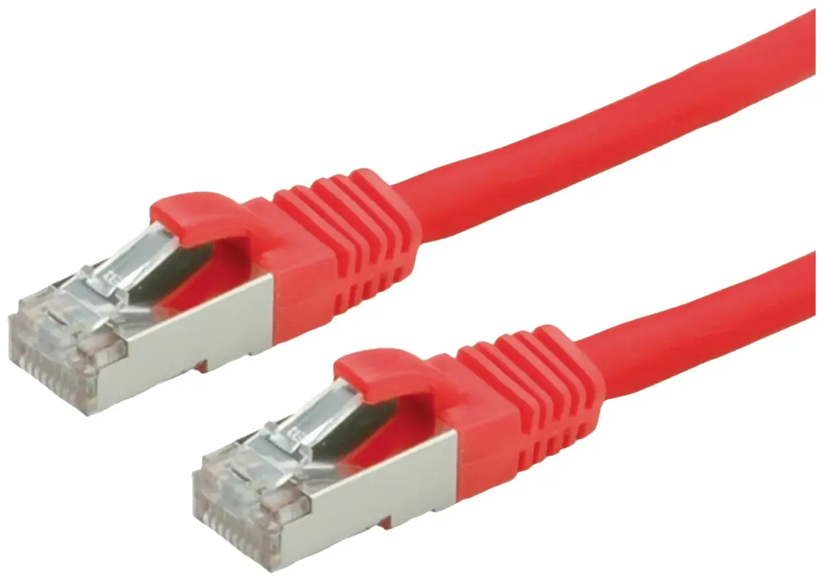 Patchkabel Cat.6 (Class E) S/FTP (PiMF), LS0H, 10 m fra Roline i Rød – produktbillede
